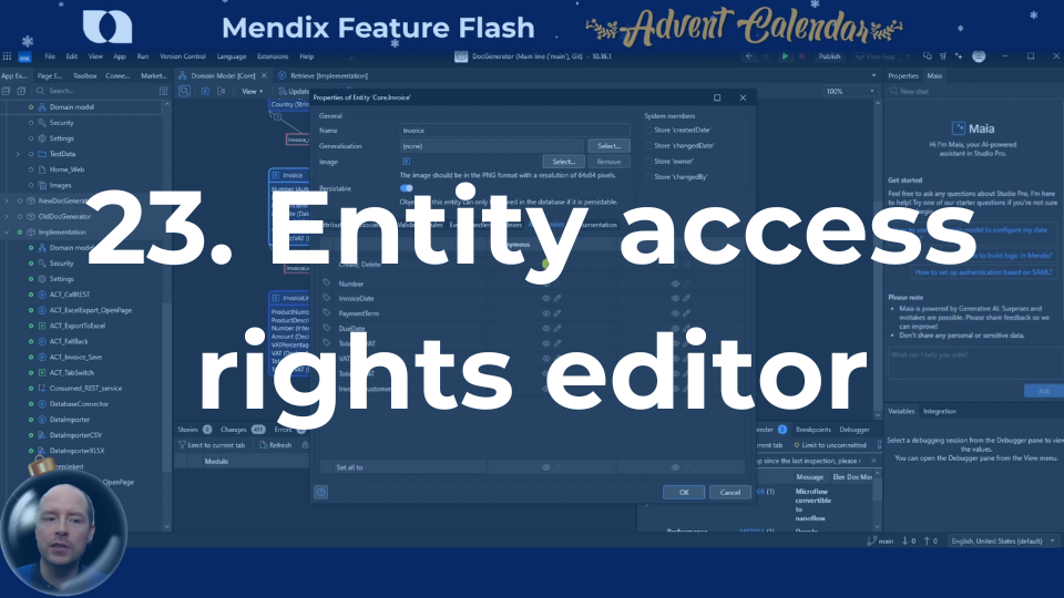 Entity access rights editor